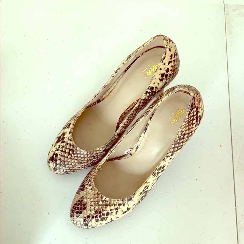 Snake print high heels